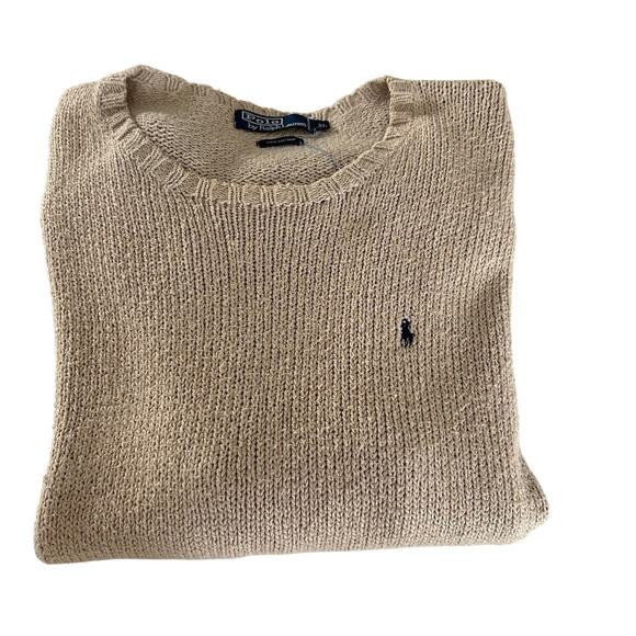 Polo Ralph Lauren Sweater Mens Cotton SZXL Pullover Tan LS Casual Weekend Logo - Picture 4 of 8